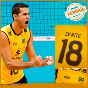 Camisa Oficial da Seleção Brasileira de Vôlei - Autografada Dante - Ação Social