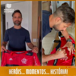 Camisa Oficial do Flamengo de Jogo - Autografada Diego Ribas - Ação Social