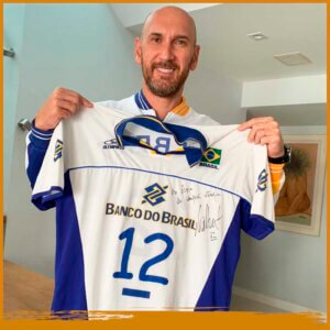 Camisa Oficial Seleção Brasileira de Vôlei - Autografada Nalbert