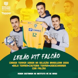 Leilão Kit Falcão Futsal Topper (Camisa + Chuteira + Bola + Videochamada) - Ação Social