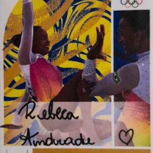 Card 'Coleção Time Brasil' - Rebeca Andrade - Autógrafo Manual