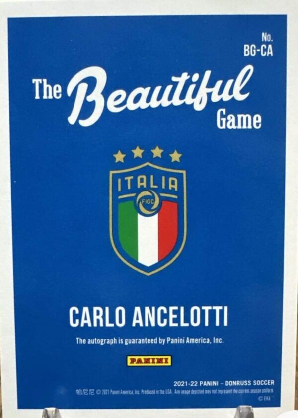 RARIDADE! Card Panini Carlo Ancelotti / Itália - Autógrafo Manual - Image 2