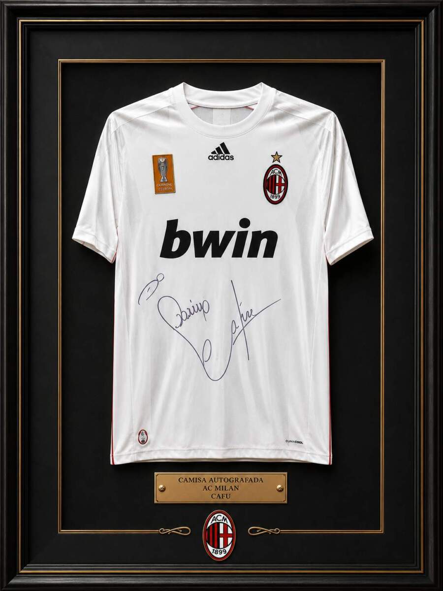 DE COLEÇÃO! Camisa Branca do Milan Cafu # 2 - Autógrafo Manual e Certificado de Autenticidade - Imagem 3