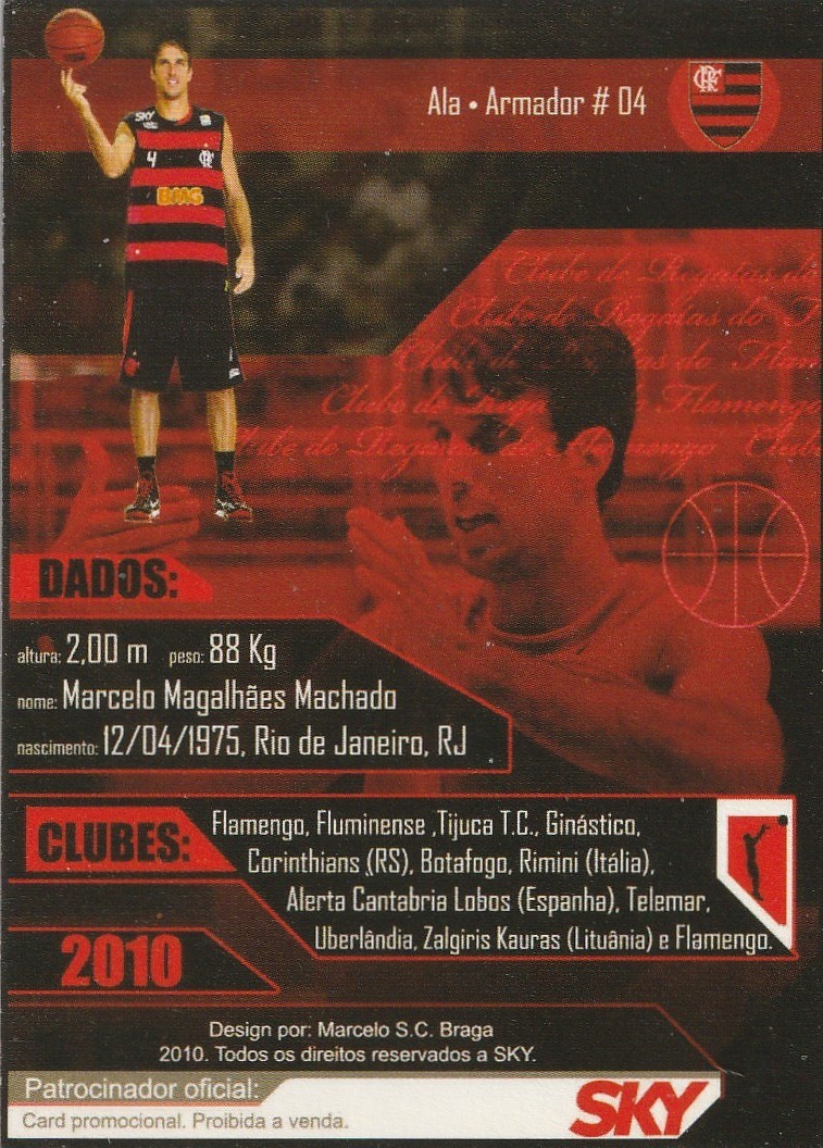 Card FlaBasquete - Marcelinho Machado - RARIDADE! - Imagem 2