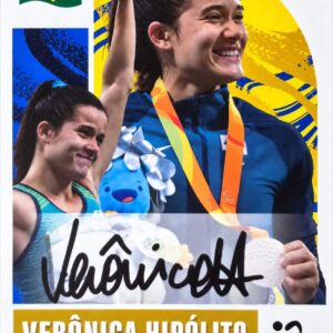 Card 'Coleção Time Brasil' - Verônica Hipólito - Autógrafo Manual